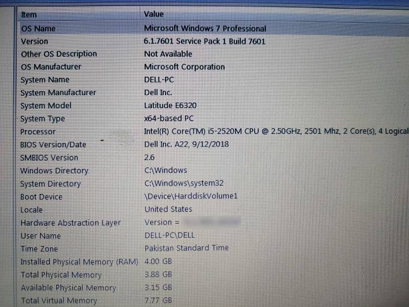 laptop Dell 6320 5