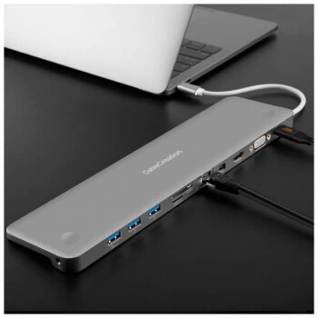 Vako Multiport USB-C-Hub-Adapter 9in1 4K HDMI VGA SD Card MicroUSB 3.0 5
