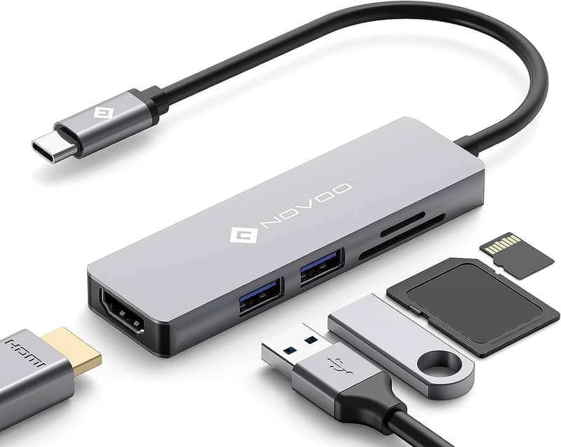 Vako Multiport USB-C-Hub-Adapter 9in1 4K HDMI VGA SD Card MicroUSB 3.0 7