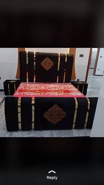 Double bed / Bed set / Furniture / King size bed / poshish  bed 6