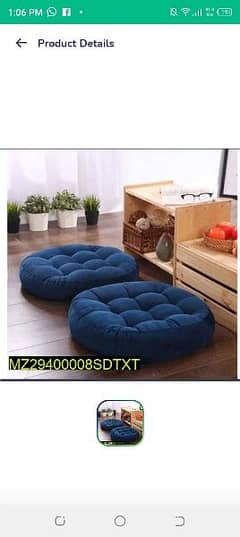 2 PCs Floor Cushions | Velvet Floor Cushions Fibre Ball Filling 0