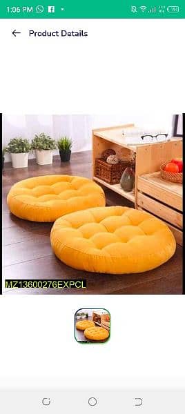 2 PCs Floor Cushions | Velvet Floor Cushions Fibre Ball Filling 4