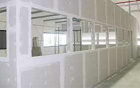 OFFICE PARTITION GYPSUM BORAD DRYWALL PARTITON, GLASS , ALLUMINIUM 4