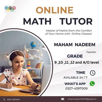 Maths tutor grade 9 to 12