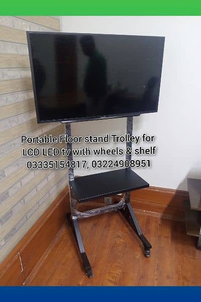 LCD LED tv Floor stand with wheel For office home institute media expo 3