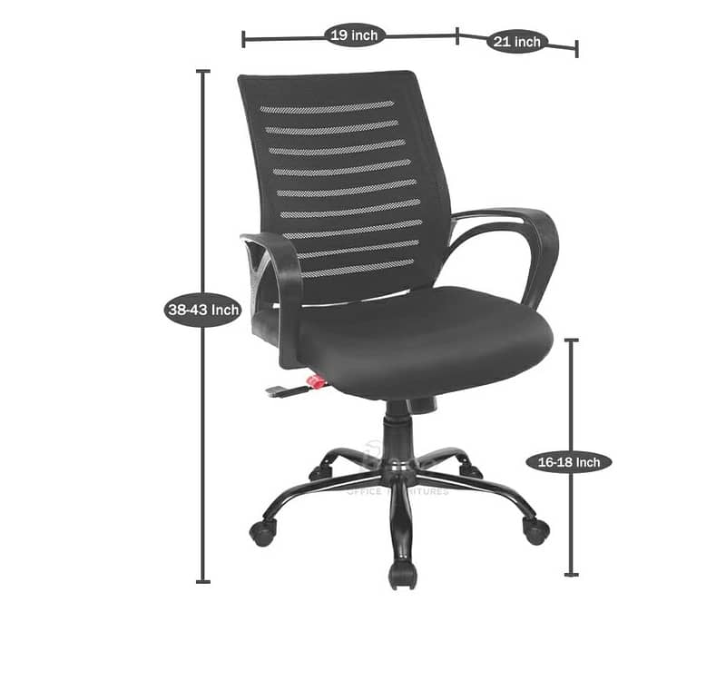 Mid-Back Mesh Lumbar Support Comfortable Executive Adjustable Chair 4