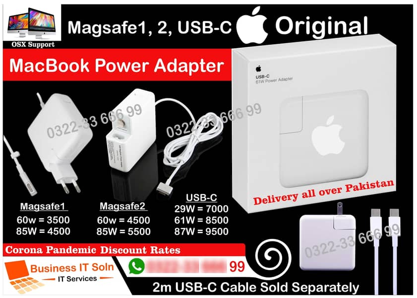 Original Chargers Apple Surface HP DeLL Macbook Type C Pro Lenovo 45w 3