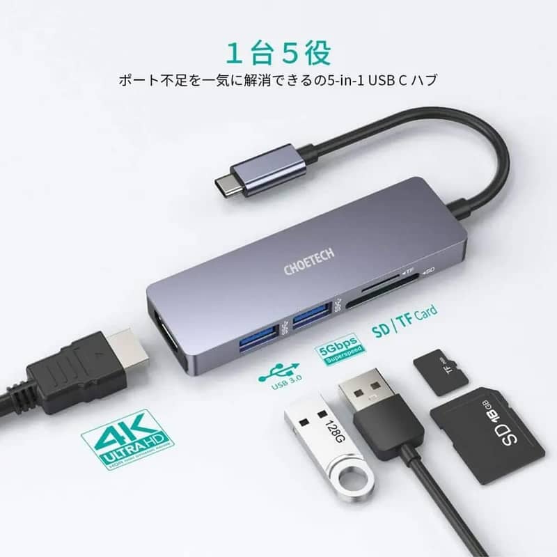 LENTION Type C 6in1 USB-C Multi-Port Hub uwith 4K HDMI Output, 16