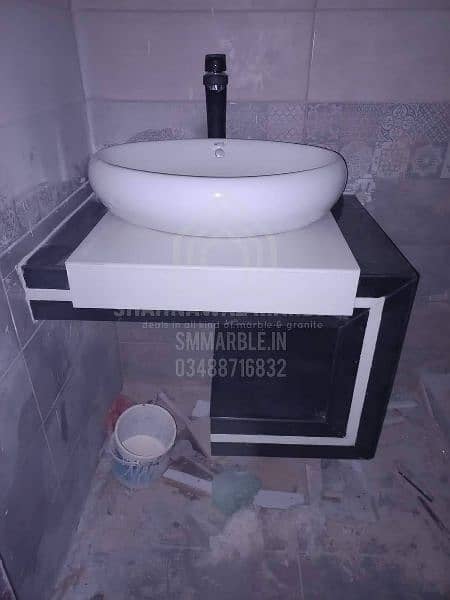 Granite vanity, washbasin for powder room, washroom 8