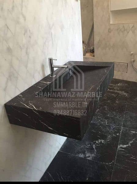 Granite vanity, washbasin for powder room, washroom 9