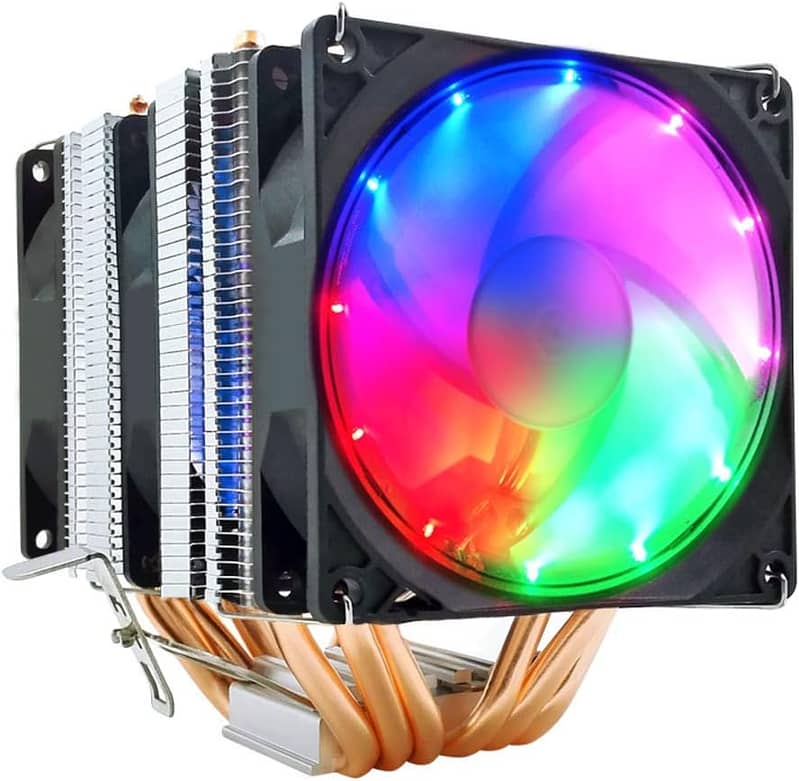 6 Heat Pipes CPU Cooler RGB 90mm PWM 4Pin PC Quiet for Intel LGA 775 1 1