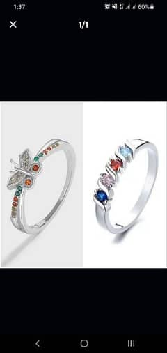 Imported 2 rings size 6, multicolor and rainbow ring