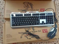 Gaming Keyboard With Mouse, Aluminum Alloy surface, Multicolor RGB