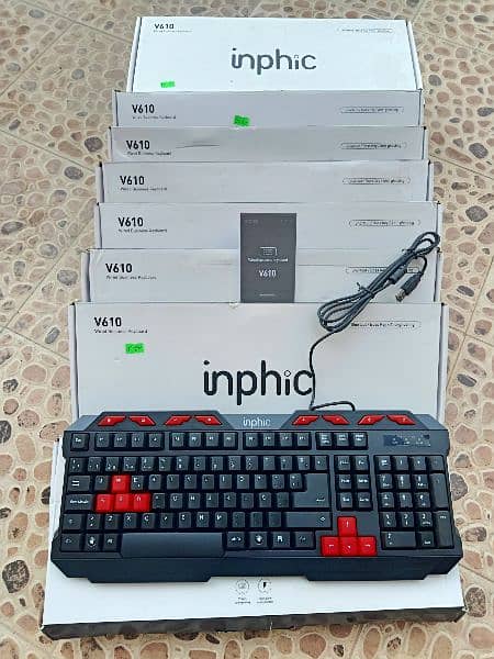 INPHIC V610 USB Wired Full Size Keyboard With 112 Silent Keys 1