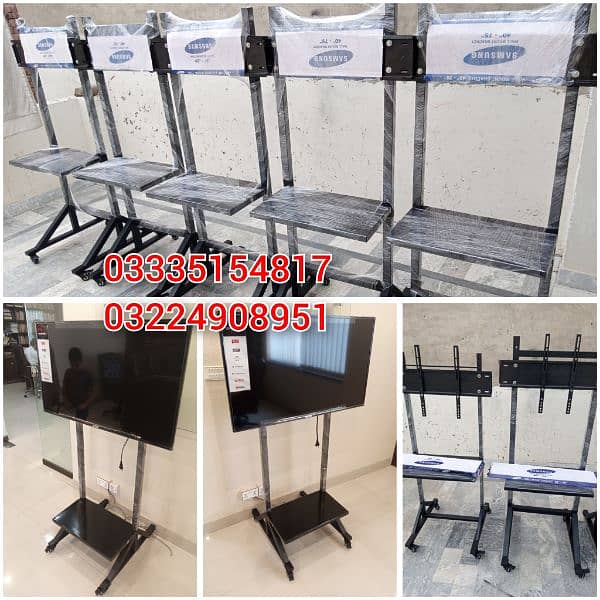 for music events display floor stand for LCD LED tv with Wheels 3