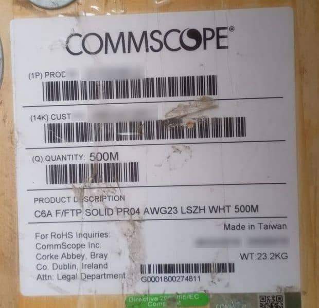 Commscope 3M Corning SFTP cat6 Cable Cat6A 23awg Cat7A 10G 15