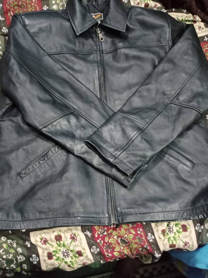 Black Leather Jacket/ for sale call 03064300325. 1