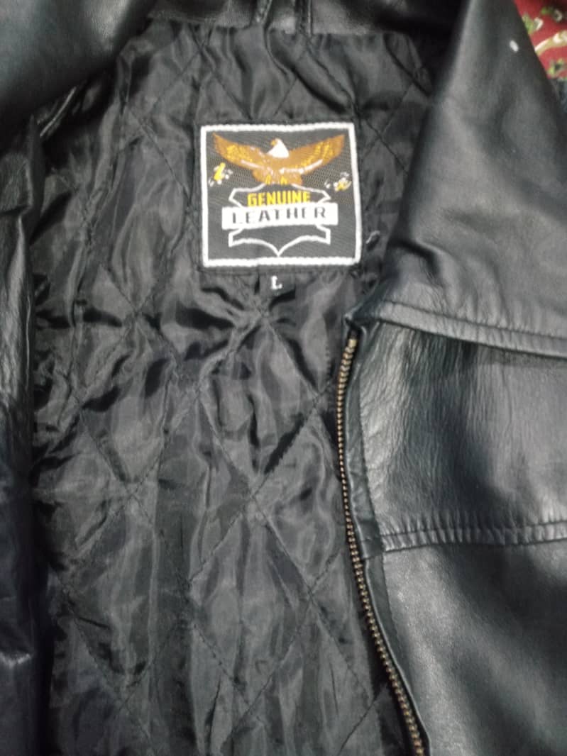 Black Leather Jacket/ for sale call 03064300325. 2