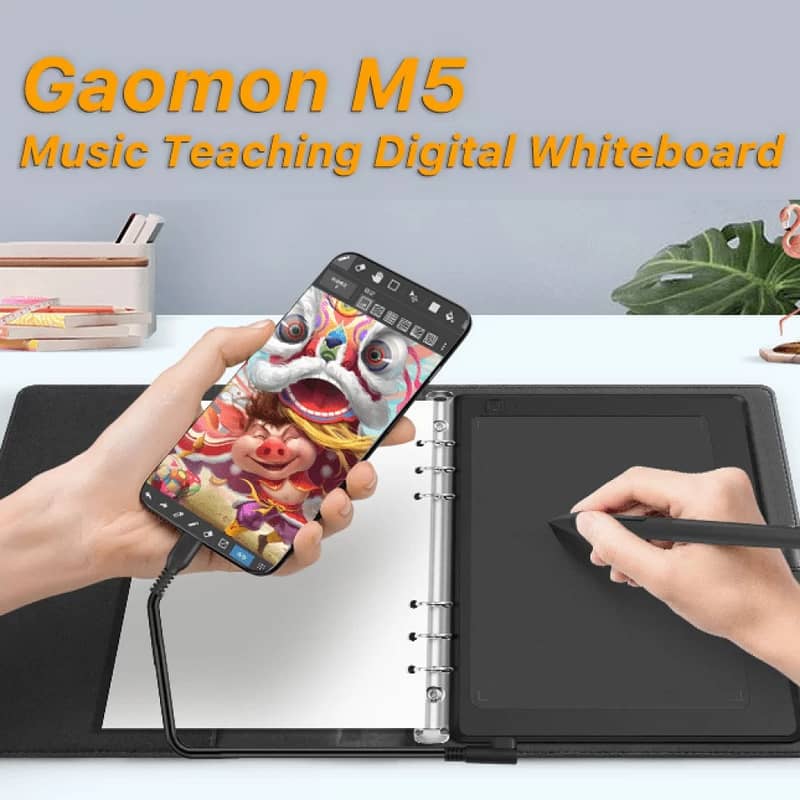 DRAWING GRAPHIC TABLET GAOMON M5 with note diary best for Teaching 9