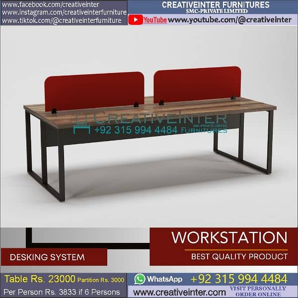 4 person 2 person workstation office Table chair meeting Desk Conferen 6