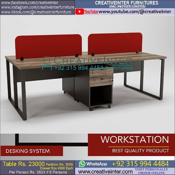 4 person 2 person workstation office Table chair meeting Desk Conferen 7