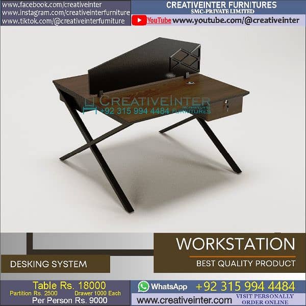 4 person 2 person workstation office Table chair meeting Desk Conferen 11