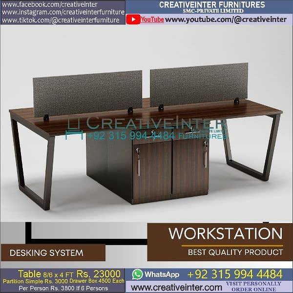 4 person 2 person workstation office Table chair meeting Desk Conferen 14