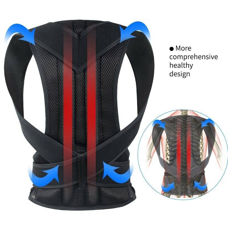 Adjustable Magnetic Posture Back Support Corrector Belt Band Shoulder 4