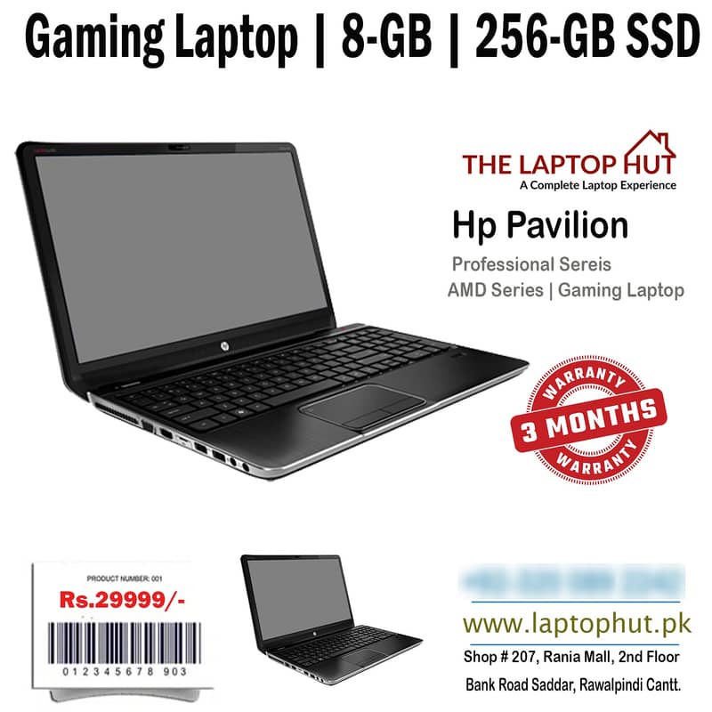 HP AMD Gaming Laptop | 8-GB Ram | 256-GB SSD | Gaming Card | WARRANTY 1