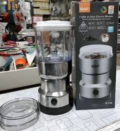 RAF DOUBLE PORTABLE ELECTRIC GRINDER WITH  JUICER AND BOX