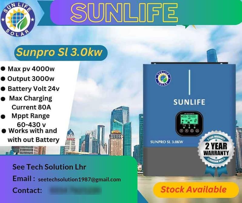 Sun life Hybrid Sloar inverter 3 kw 1