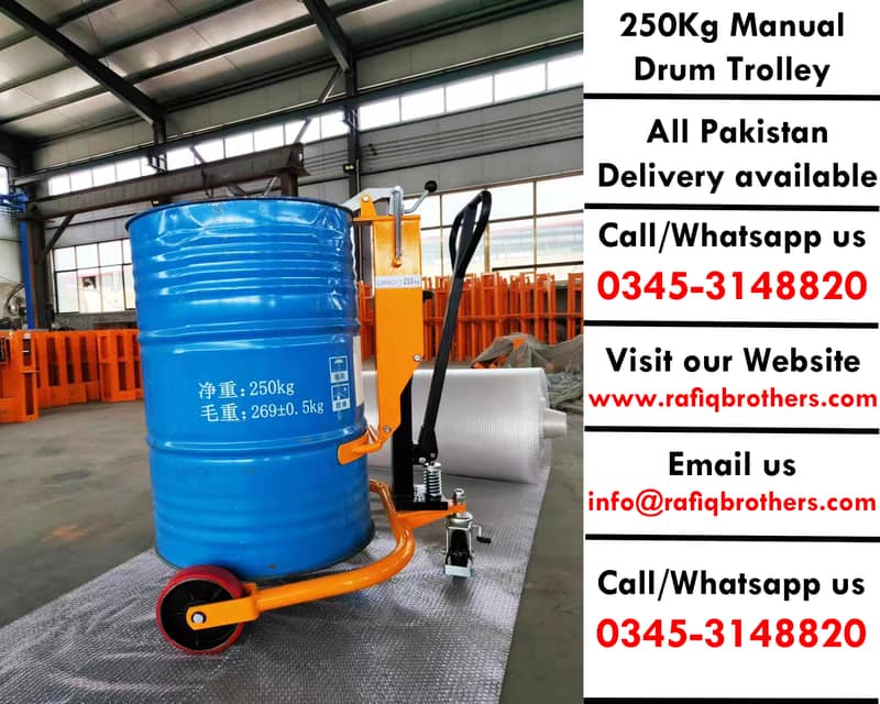 250Kg Manual Drum Trolleys / Drum Lifters for Sale in Karachi Pakistan 0