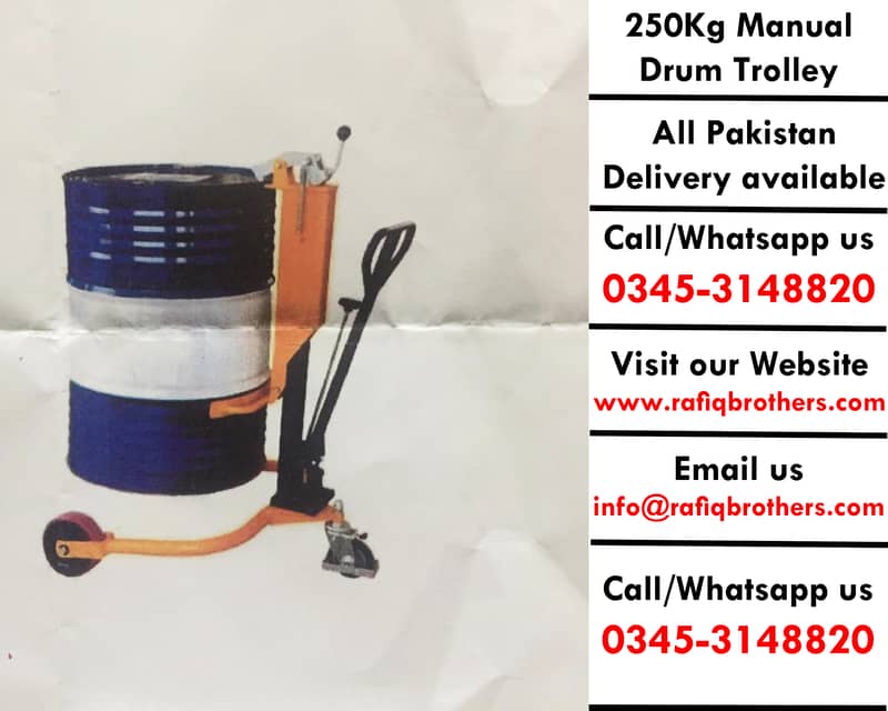 250Kg Manual Drum Trolleys / Drum Lifters for Sale in Karachi Pakistan 3