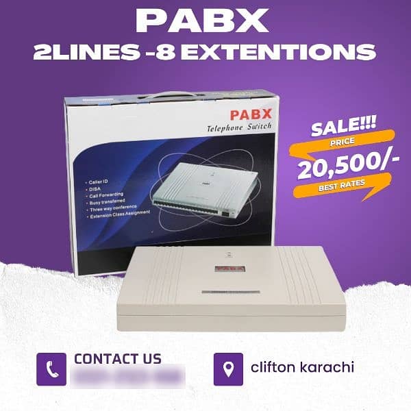 PABX EXCHANGE 2/LINES  8/EXTENTION WITH OUT INSTALLATION 0321-2123558 0