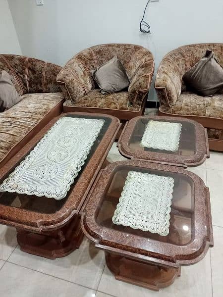 Sofa set with 3 tables 7