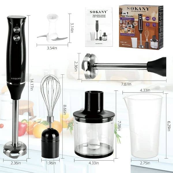 From USA price $49.99 SOKANY Hand Blender, 500W, 4 in 1. BPA free 3