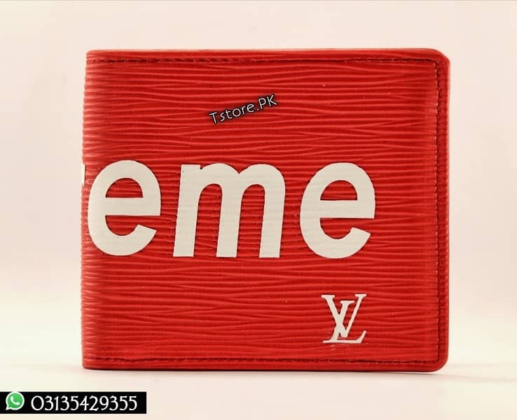LV Supreme Red Men's Wallet with box 1