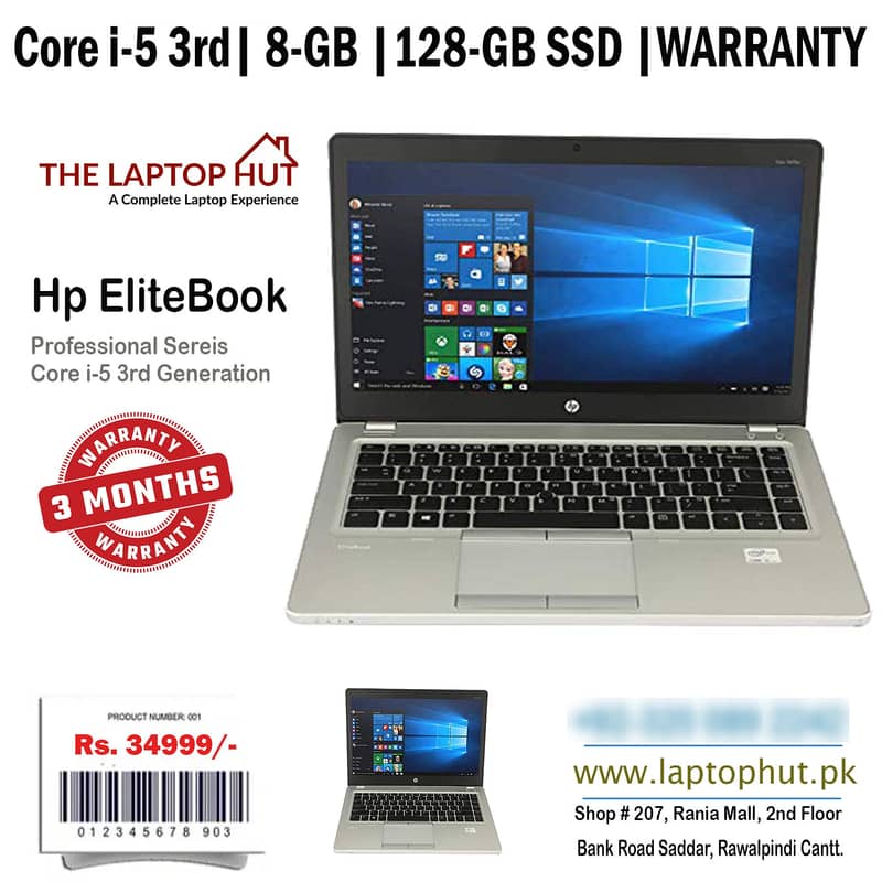 Hp EliteBook | Core i5 3.33Ghz | 16-GB | 1-TB Supported | WARRANTY 0