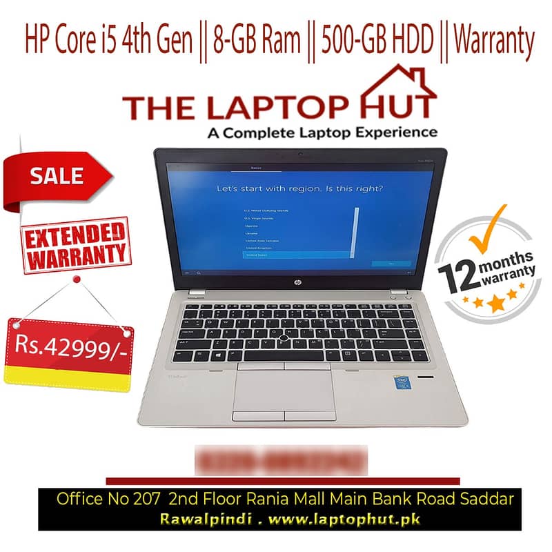 Slim Series HP | Laptop | Core i5 4th Gen |8-GB |500-GB HDD|Warranty 8