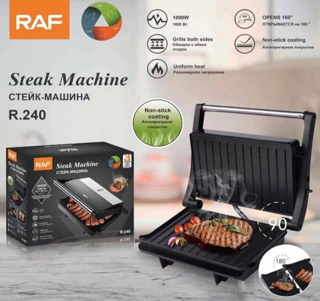 RAF ORIGINAL PANINI GRILL MAKER GRILL SANDWICH BURGER STEAKS VEGGIE 10