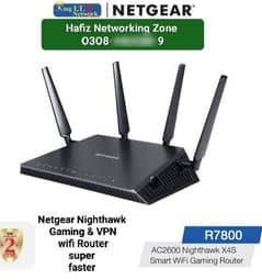 Netgear Nighthawk R7500 All model available Gaming & VPN wifi Router