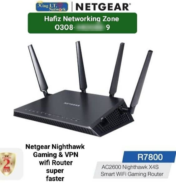 Netgear Nighthawk R7800 All model available Gaming & VPN wifi Router 0