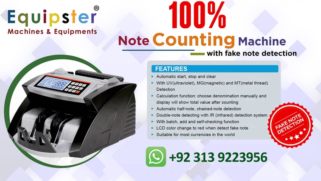 cash counting machine - note checker in Pakistan - 100% fake detection 3