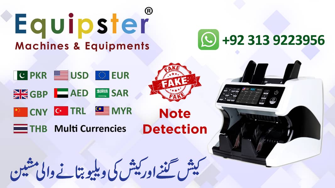 Cash Sorting Machine, Fake Note Detection, Cash Counting, Mix Value 7