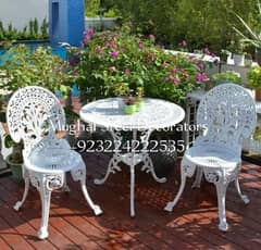 Outdoor Round 2 Chairs 1 Table Set