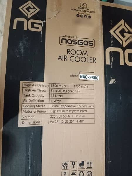 Nasgas NAC 9800 Hybrid AC / DC Room Cooler 16