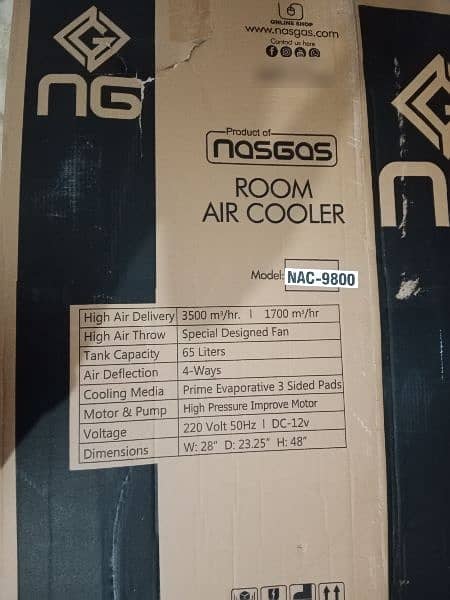 Nasgas NAC 9800 Hybrid AC / DC Room Cooler 17