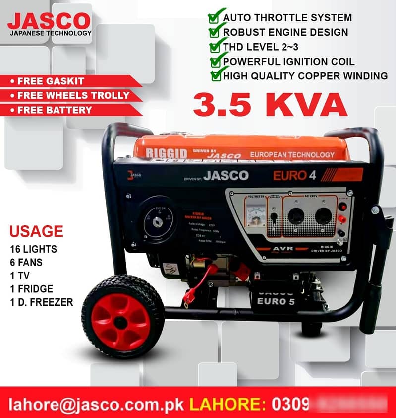 Generator 3 kva Rigid by Jasco RG-5600  New with Warranty 4