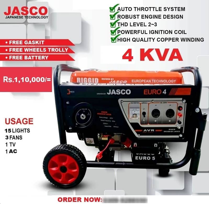 Generator 3 kva Rigid by Jasco RG-5600  New with Warranty 7