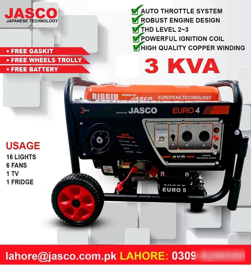 Generator 3 kva Rigid by Jasco RG-5600  New with Warranty 9